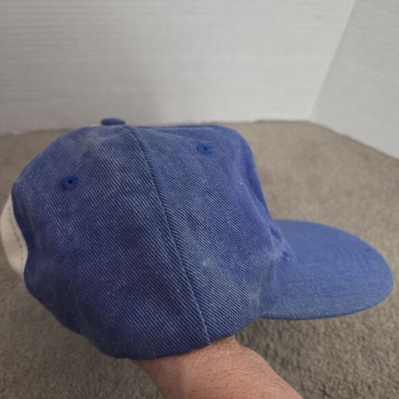 Vintage Malibu Caribbean Rum Liquor Advertising Hat Ball Cap Blue Stretch - Picture 7 of 10